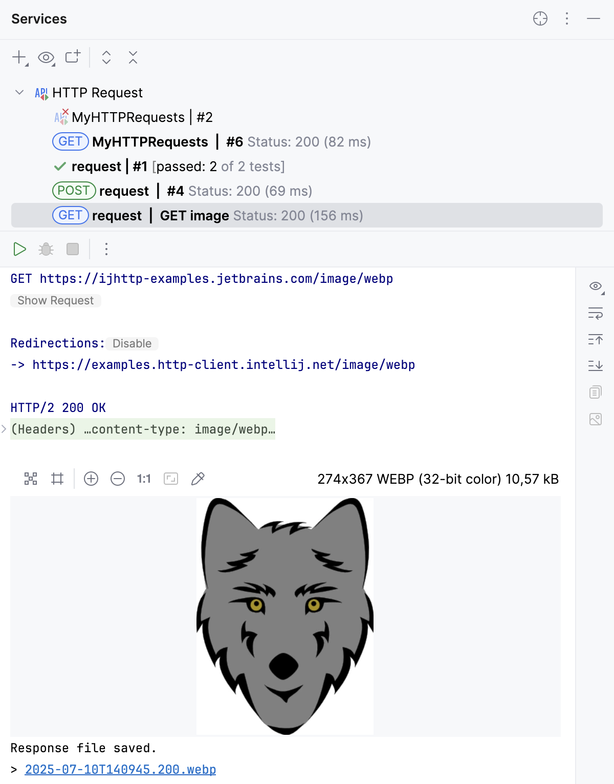 HTTP response with an image