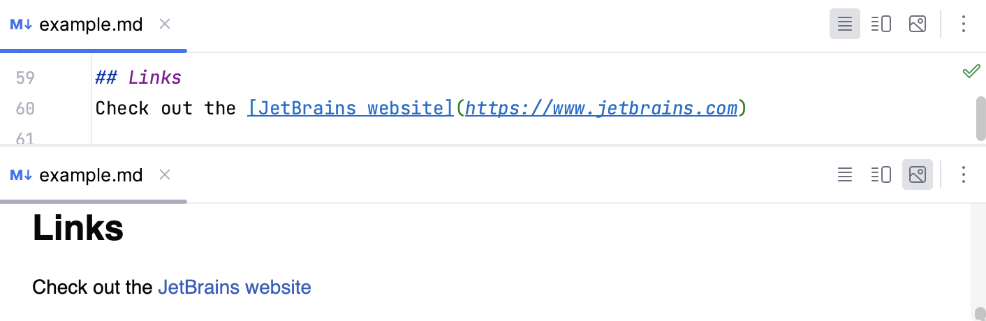 Insert a link in a Markdown file Insert a link in a Markdown file