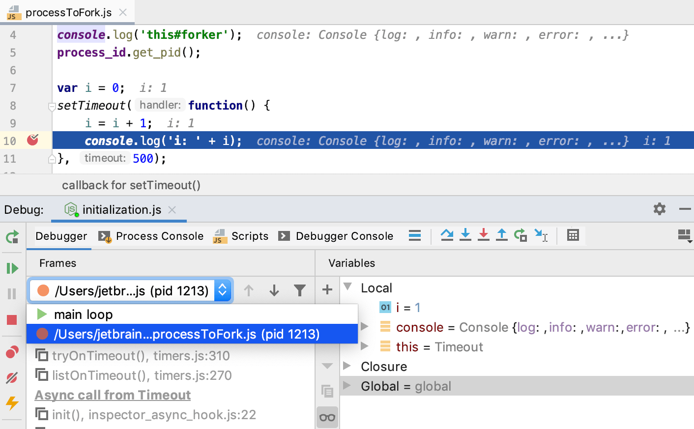 Node.js application: Multi-process debugging Node.js application: Multi-process debugging