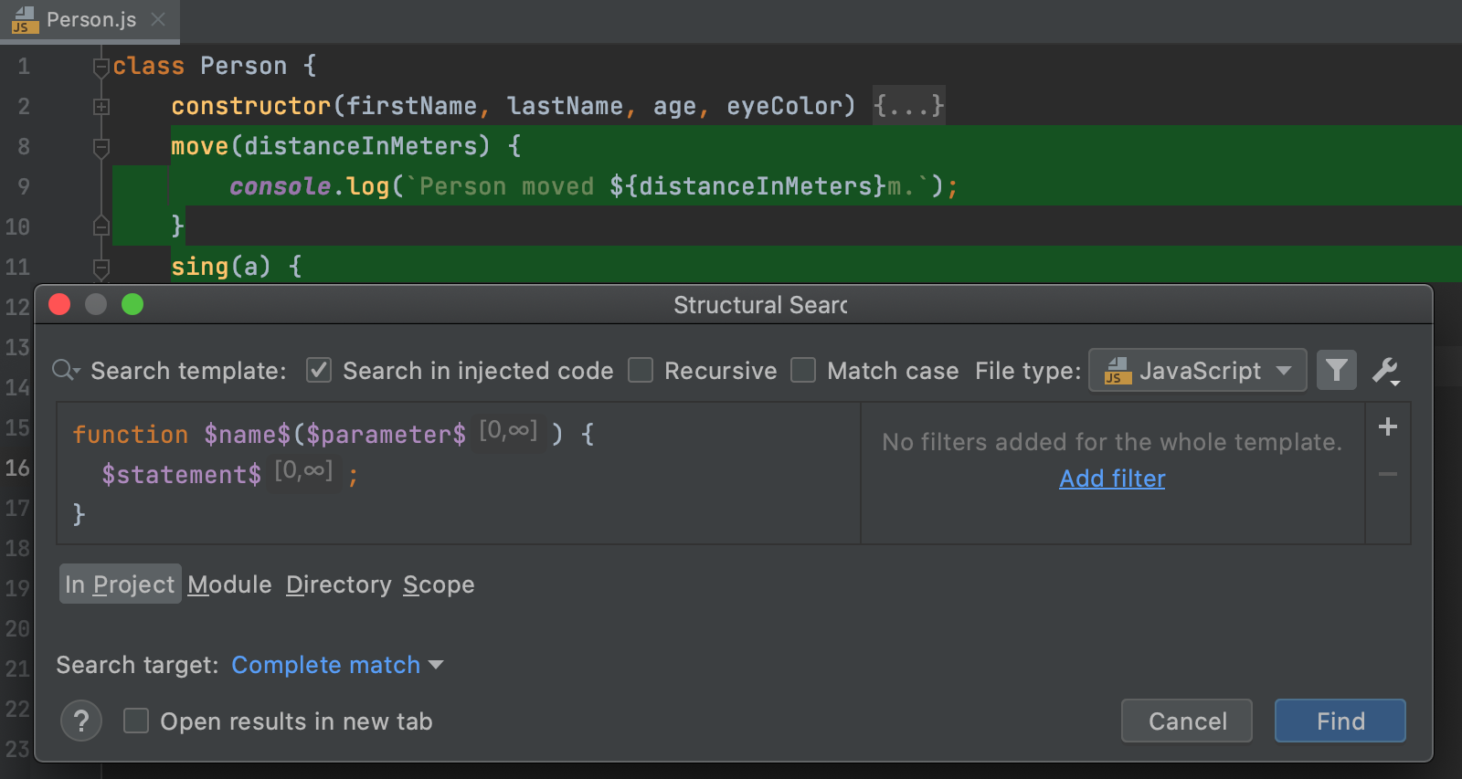 已高亮显示的匹配项