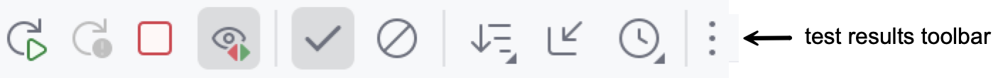 テスト結果ツールバー The Test Results toolbar