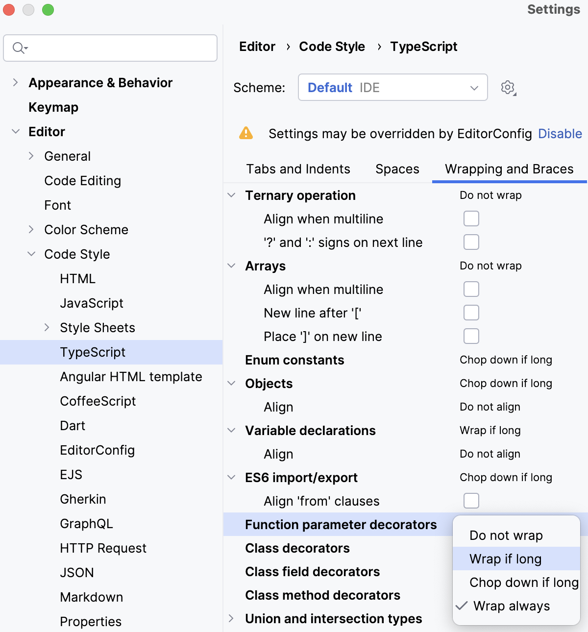Configure wrapping for decorators Configure wrapping for decorators
