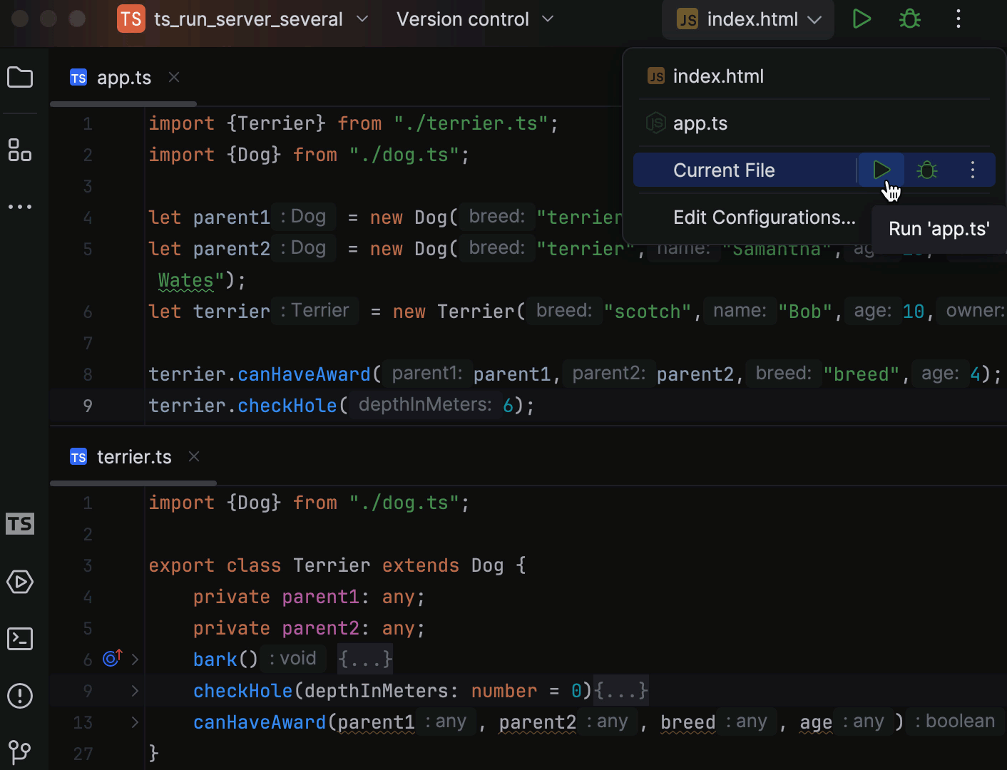 运行和调试 TypeScript | IntelliJ IDEA 文档