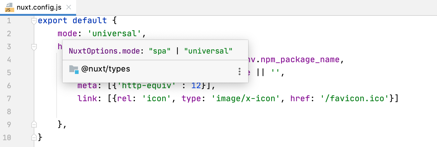 nuxt.config.js のクイックドキュメントポップアップ Quick documentation popup in nuxt.config.js