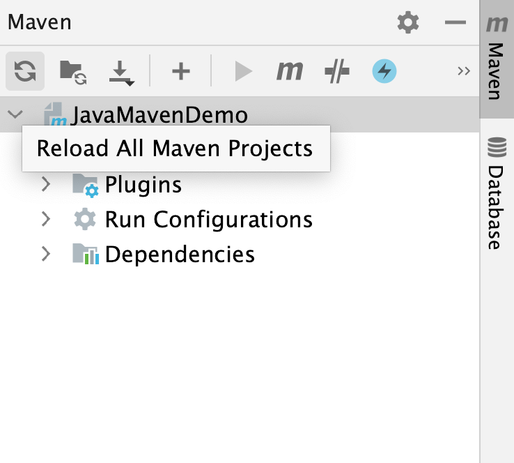 Reload All Maven Projects Reload All Maven Projects