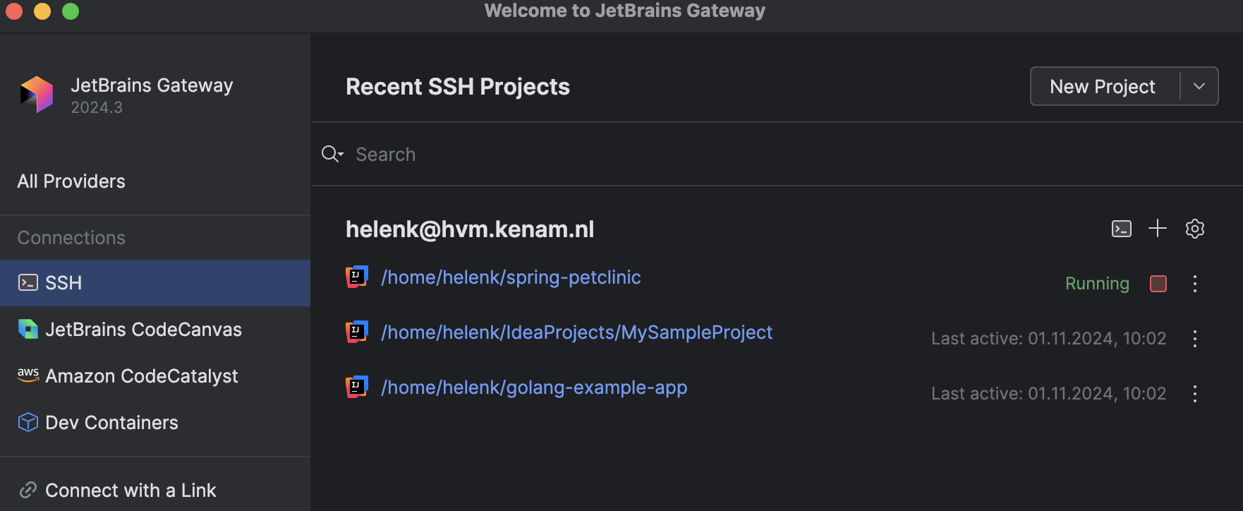 Running instance Running instance
