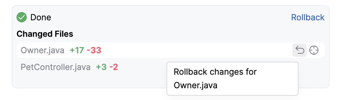 Rollback changes in a specific file