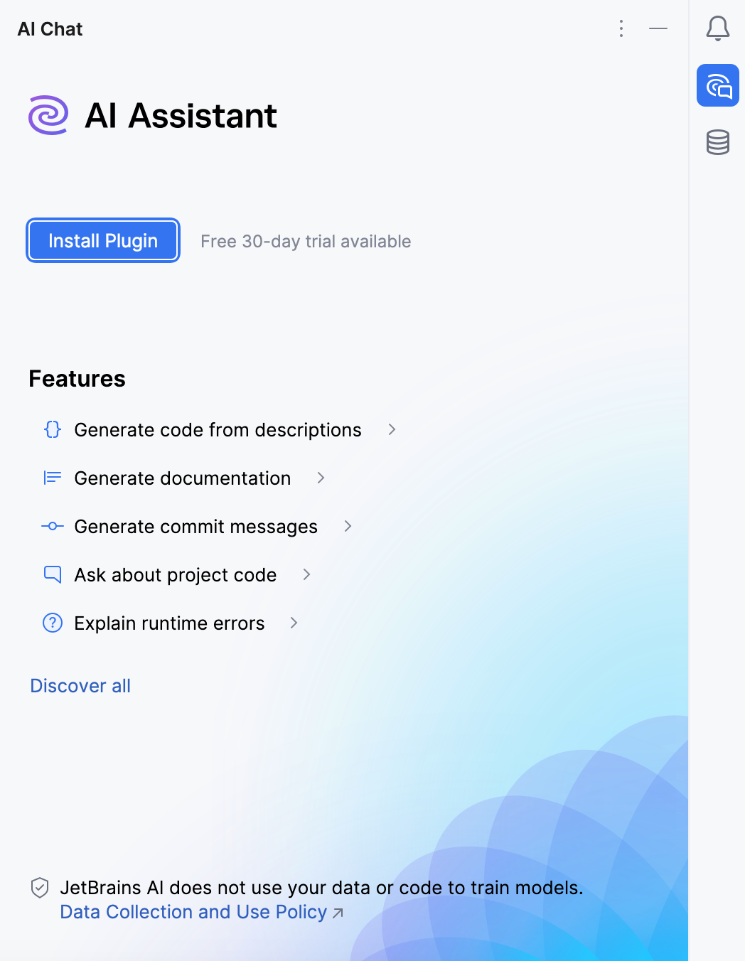 AI Chat tool window AI Chat tool window