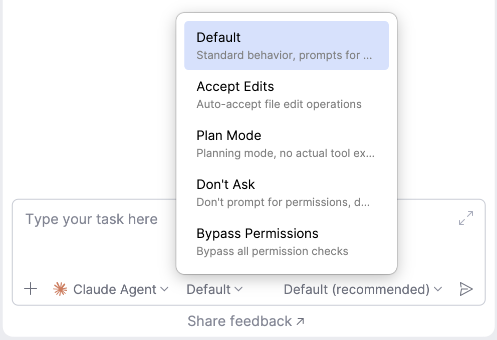Select operation mode