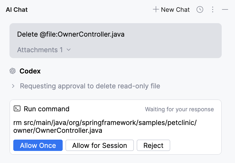 Codex requests an approve