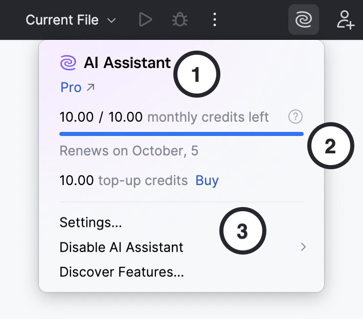 JetBrains AI key settings JetBrains AI key settings