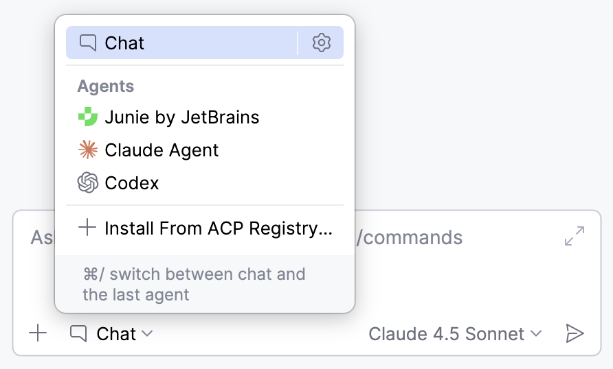 Select a chat mode