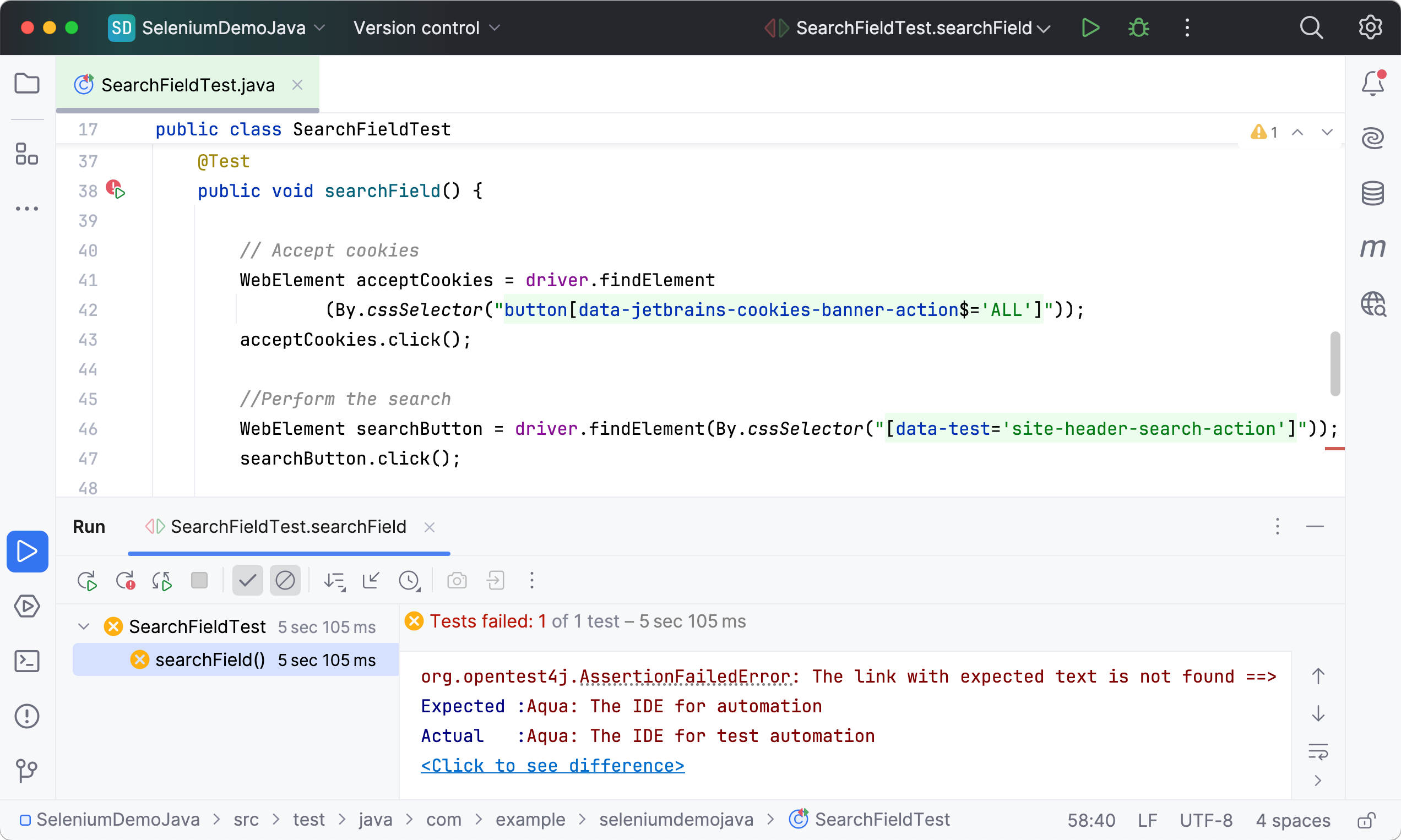 Viewing test results Viewing test results