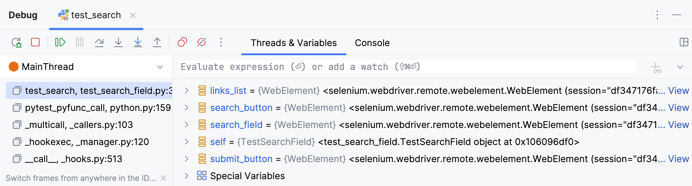 Debug tool window overview Debug tool window overview