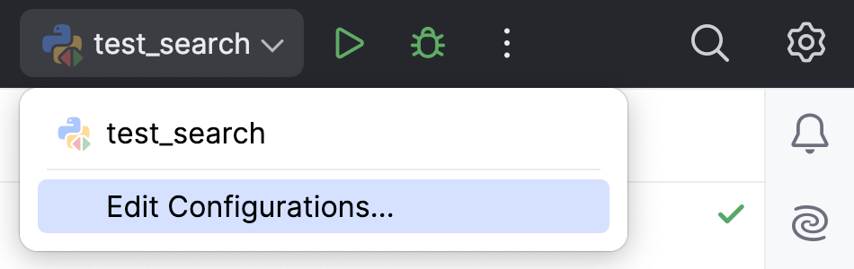Select the run/debug configuration Select the run/debug configuration