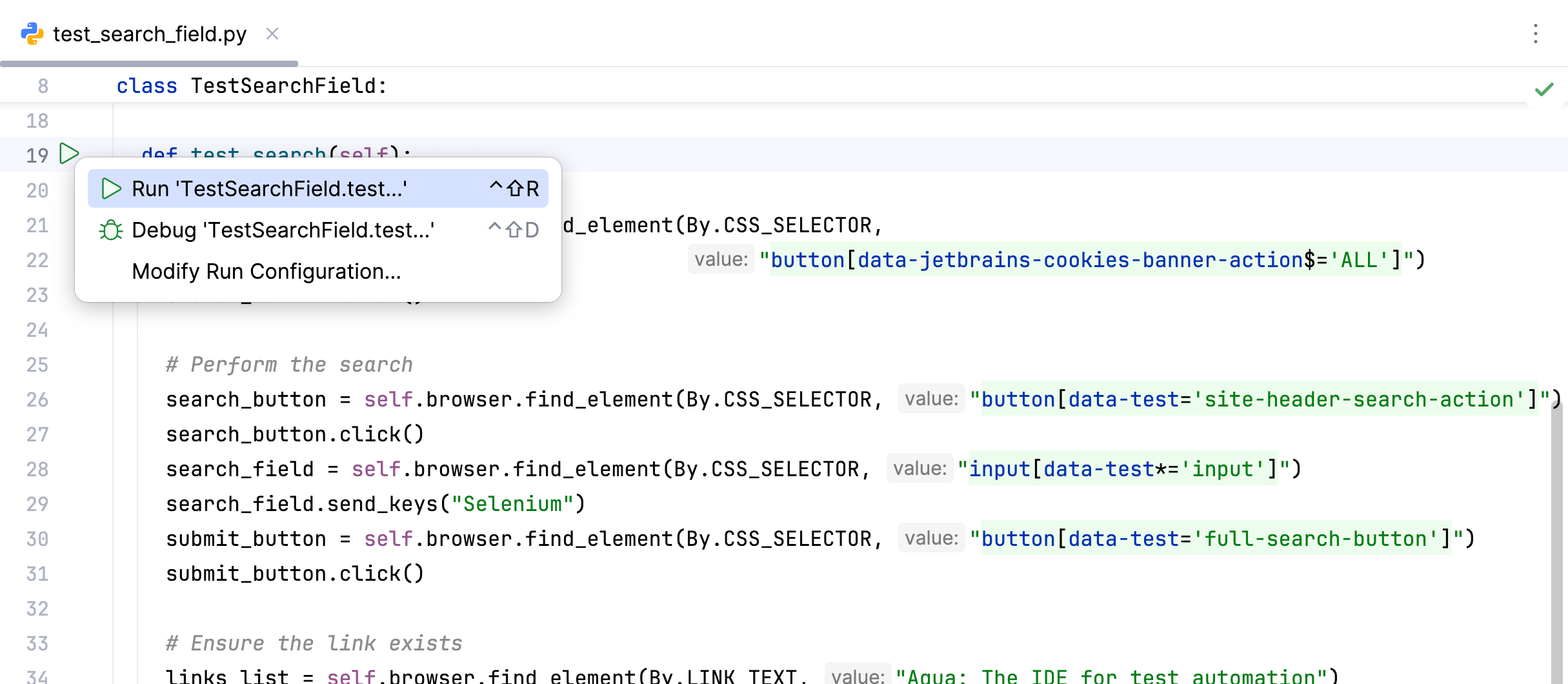 Viewing tests Viewing tests