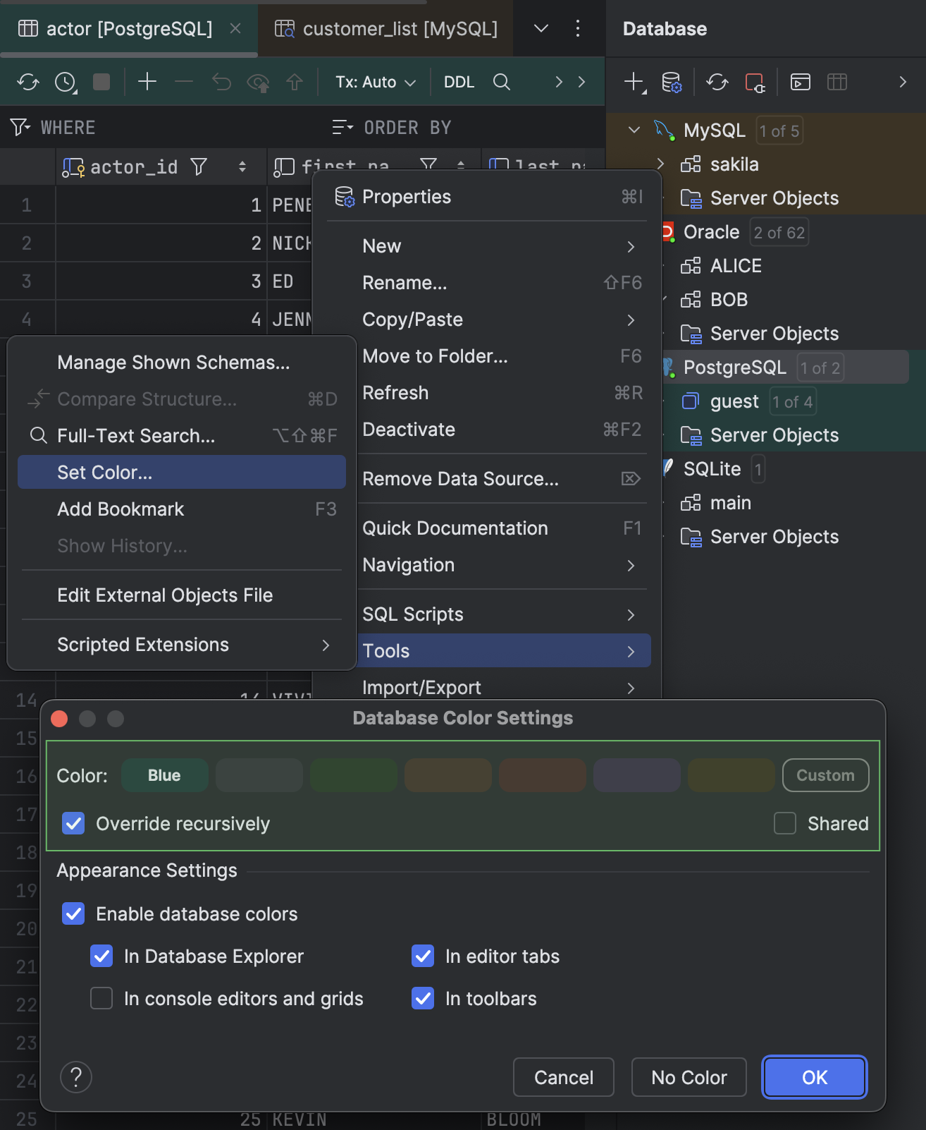 Database tool window | PyCharm Documentation