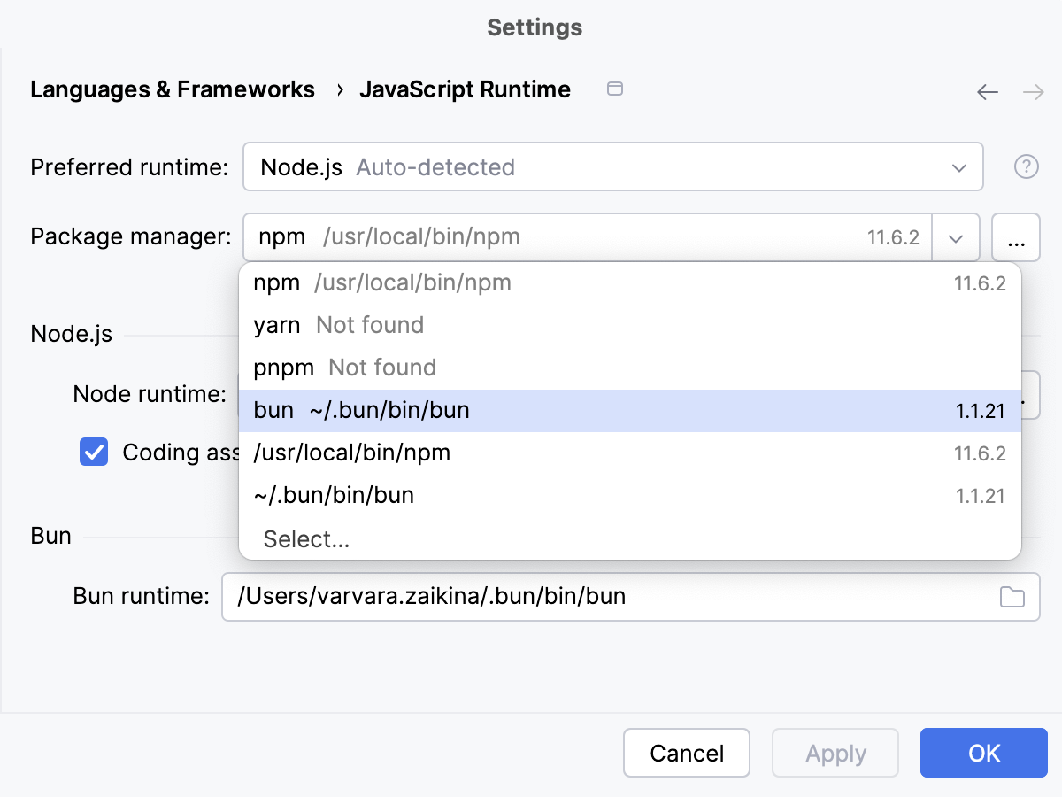 Select Bun as project package manager Select Bun as project package manager