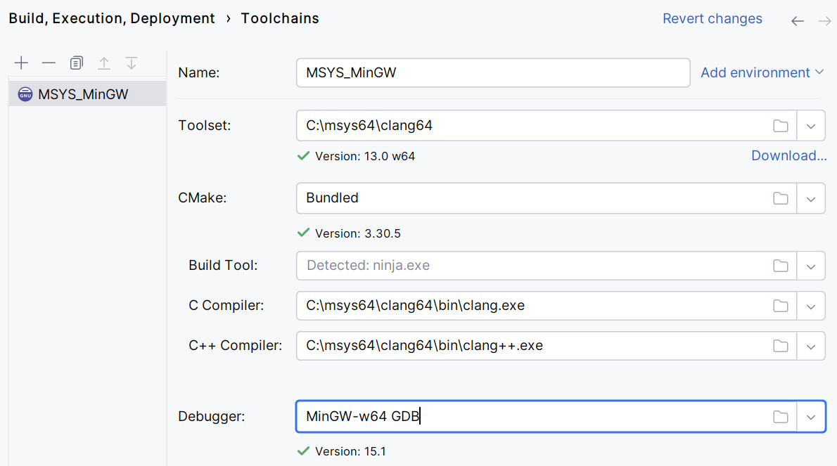 MSYS MinGW toolchain MSYS MinGW toolchain
