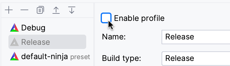 Disabled profiles Disabled profiles
