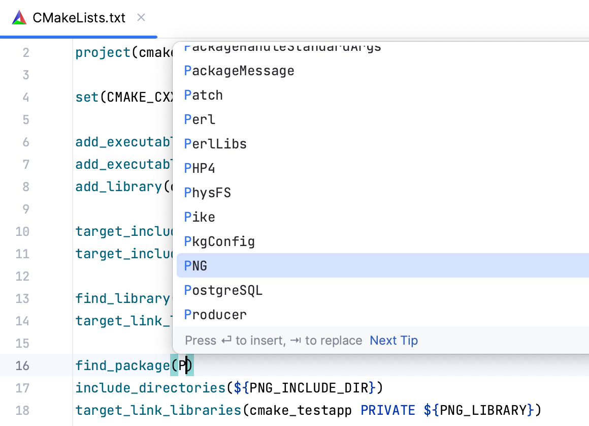 Completion for find_package Completion for find_package