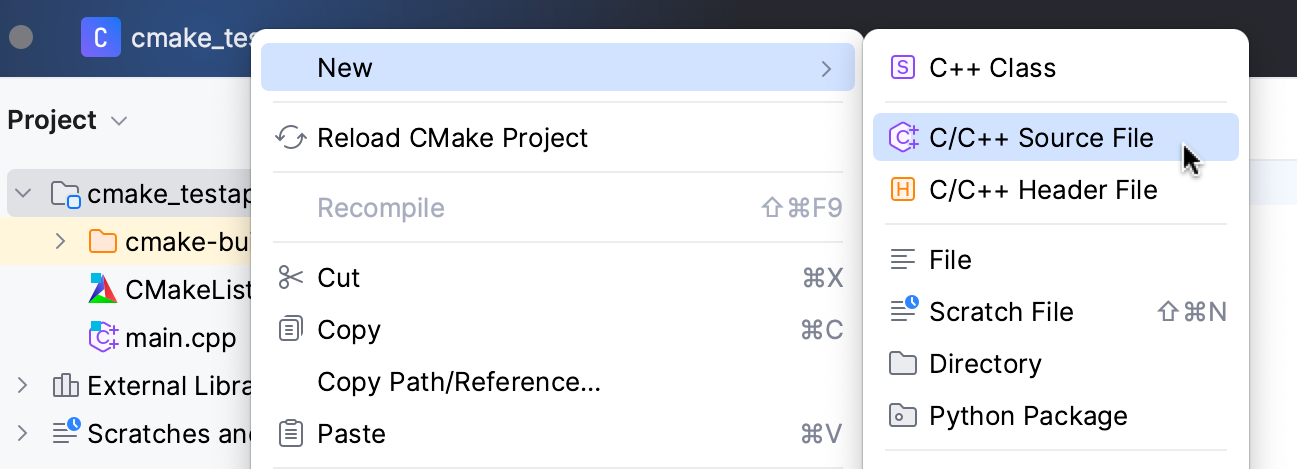 Adding a source file Adding a source file