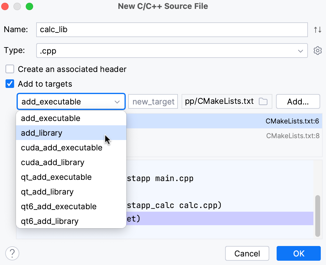New library target New library target