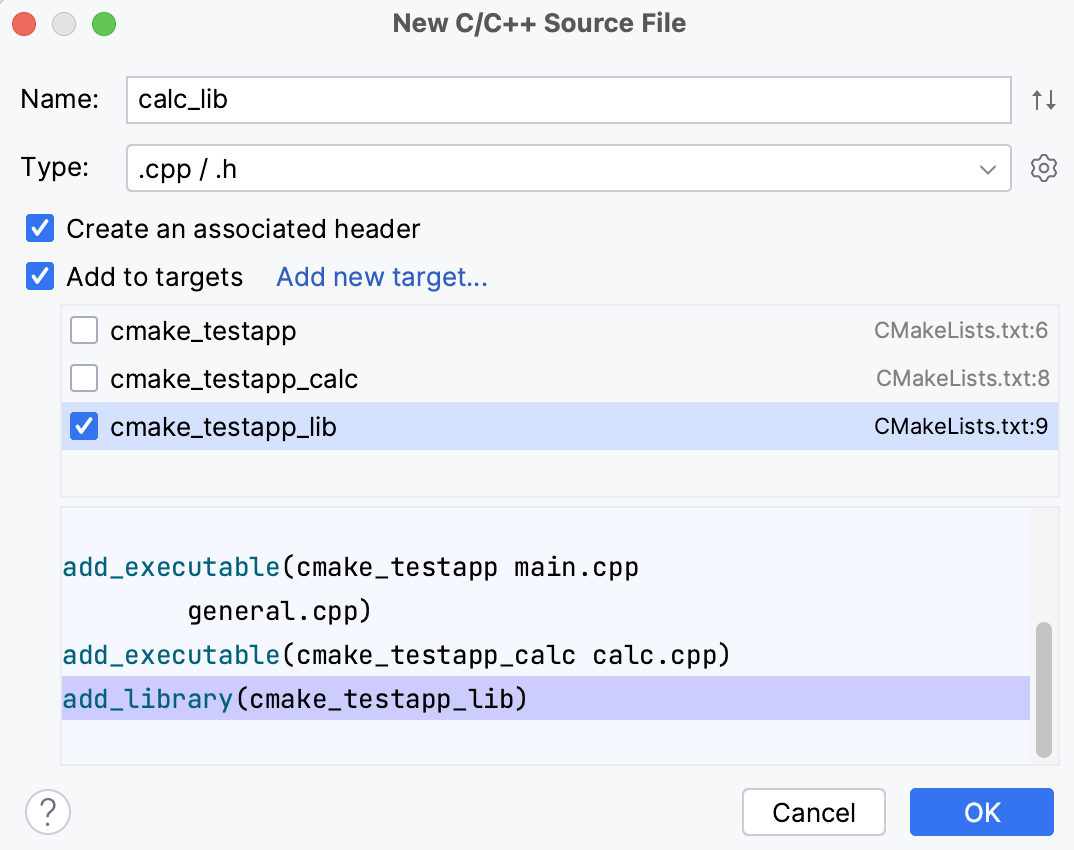 New library target added New library target added