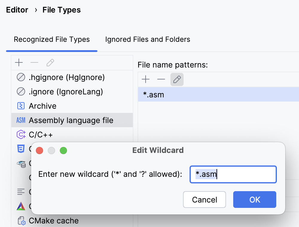 CLion: Change association between file type and related file name patterns CLion: Change association between file type and related file name patterns