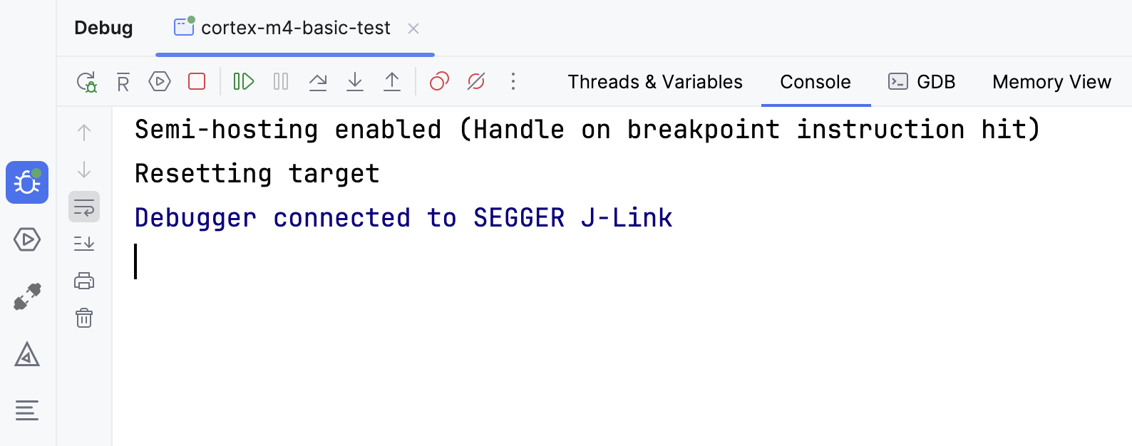 Selecting a run/debug configuration