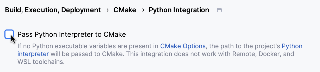 Disabling Python integration for the current project Disabling Python integration for the current project