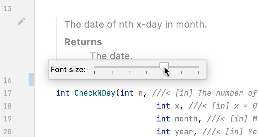 Adjusting the font size in rendered view Adjusting the font size in rendered view