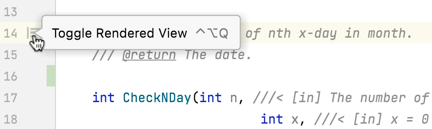 Gutter icon for toggling rendered view Gutter icon for toggling rendered view