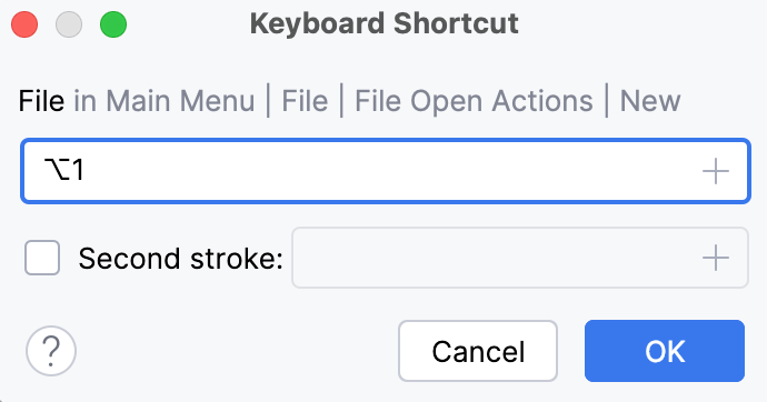 Assigning a keyboard shortcut for New Empty File Assigning a keyboard shortcut for New Empty File