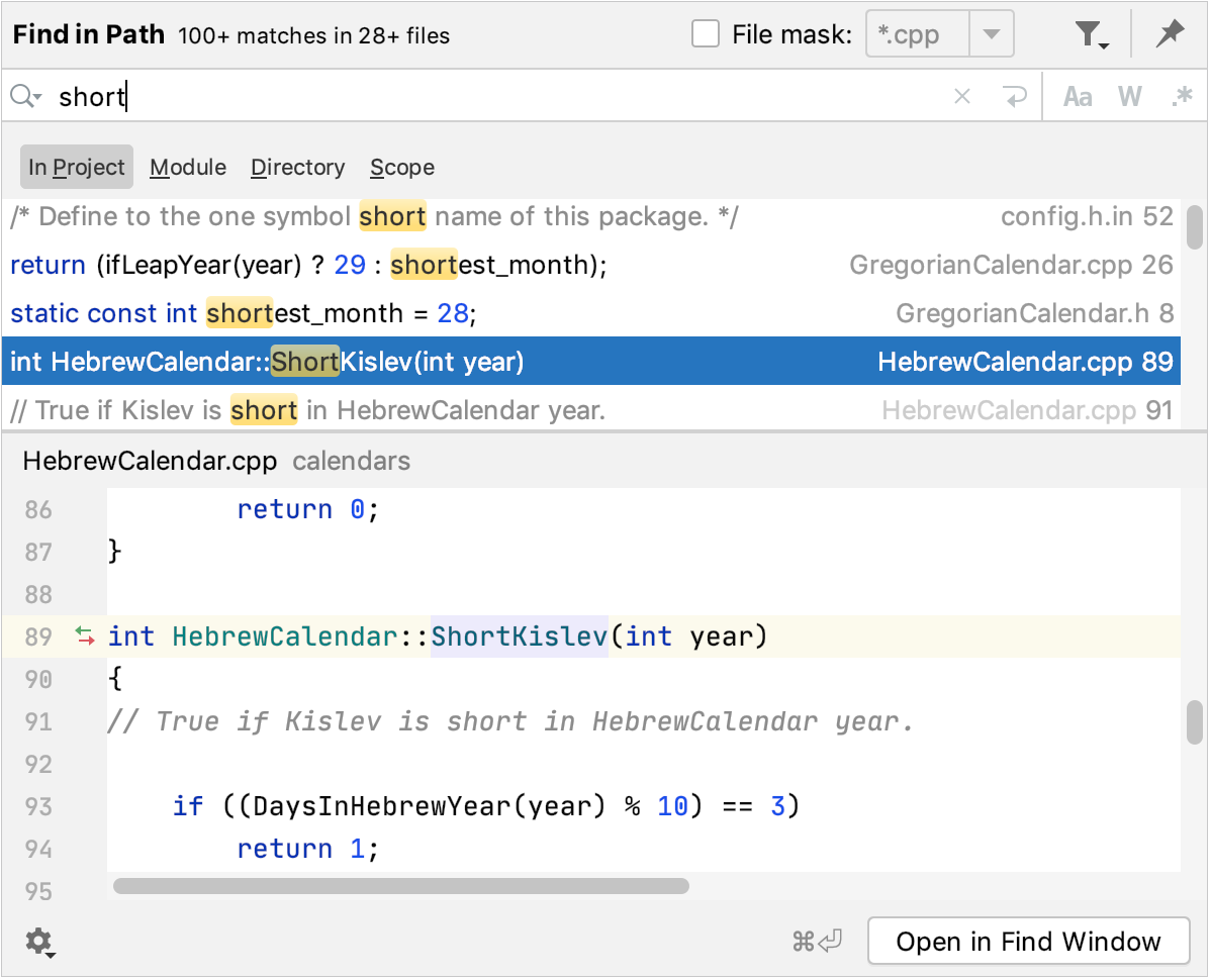 Find in Files Find in Files