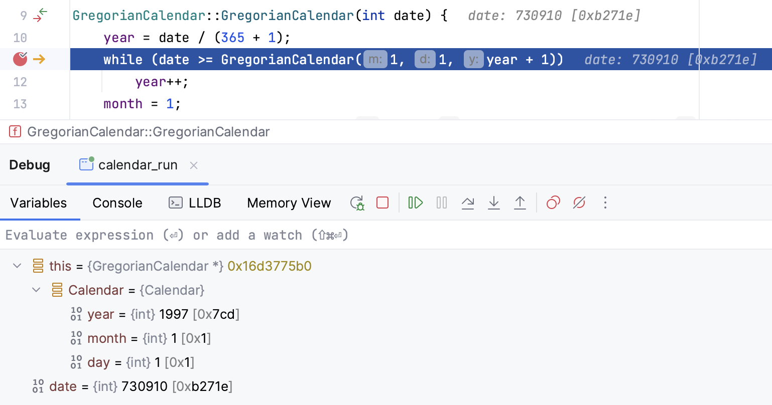 Debugger hex view Debugger hex view