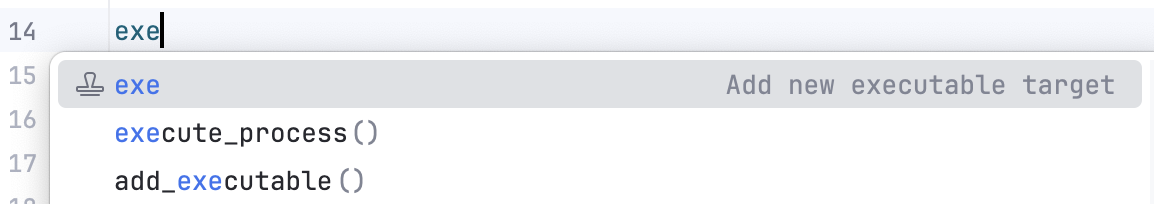 CMake live template for add_executable CMake live template for add_executable