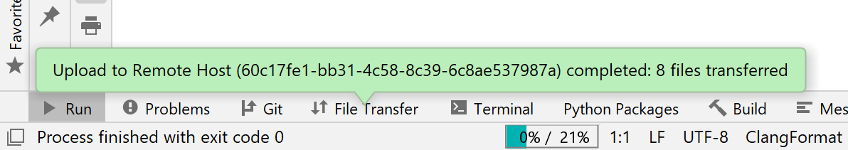 Upload notification Upload notification