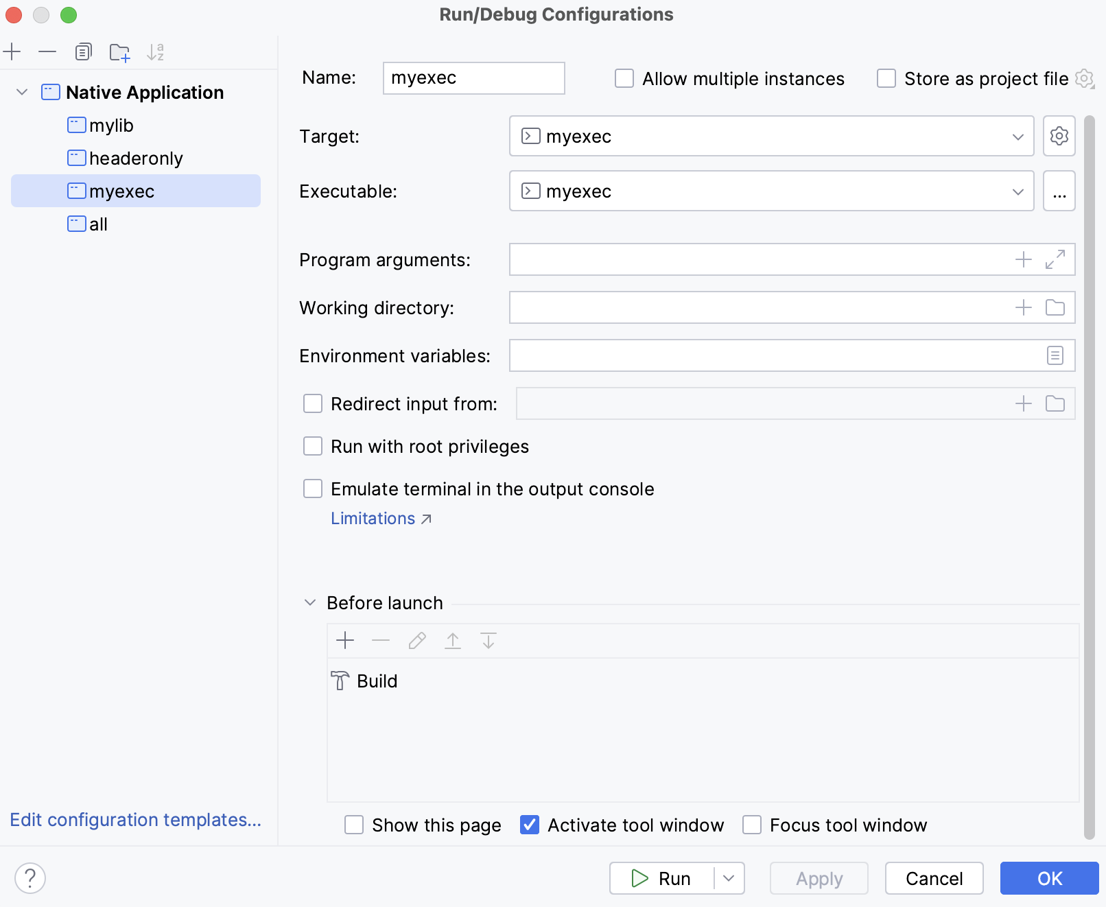 An example of a Native Application configurations for Meson An example of a Native Application configurations for Meson