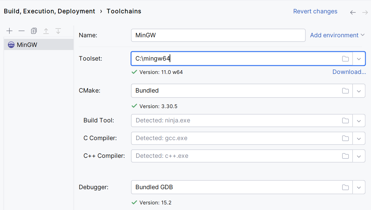 Bundled MinGW toolchain Bundled MinGW toolchain