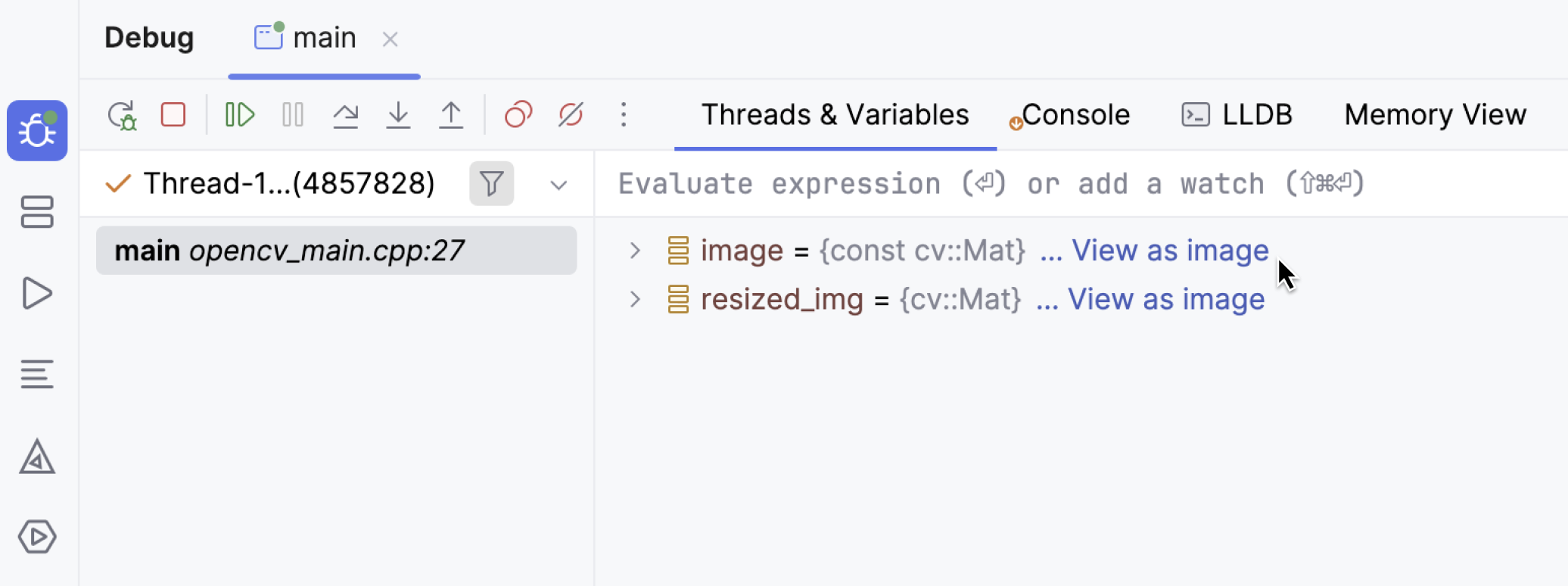 Viewing OpenCV variables Viewing OpenCV variables