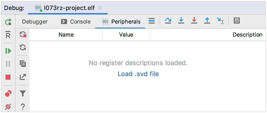 initial state of the Peripherals tab initial state of the Peripherals tab