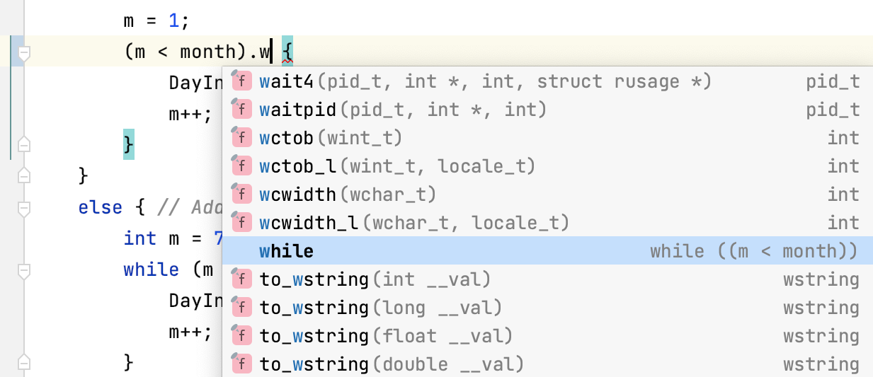 建议列表中的后缀模板
