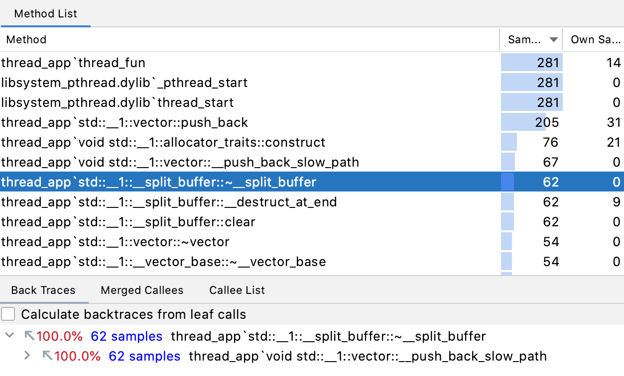 Method List tab Method List tab