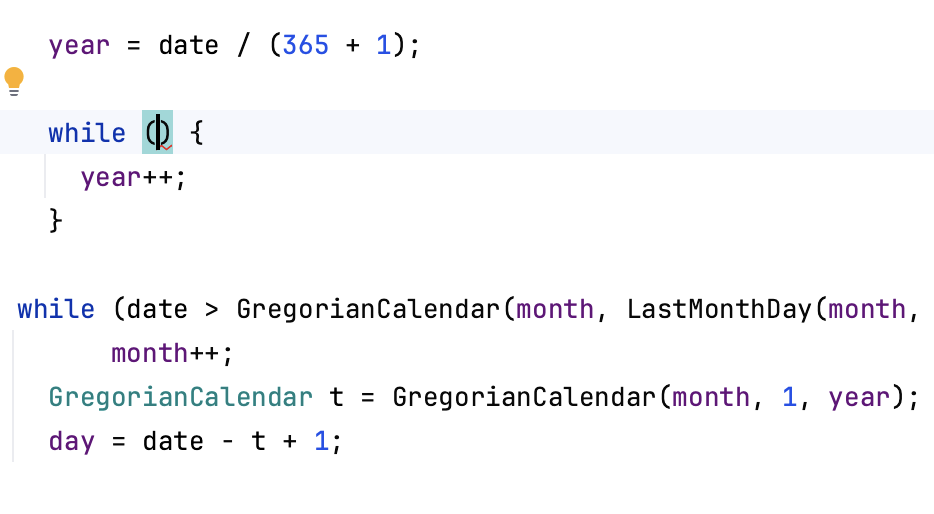 The result of surrounding with while The result of surrounding with while
