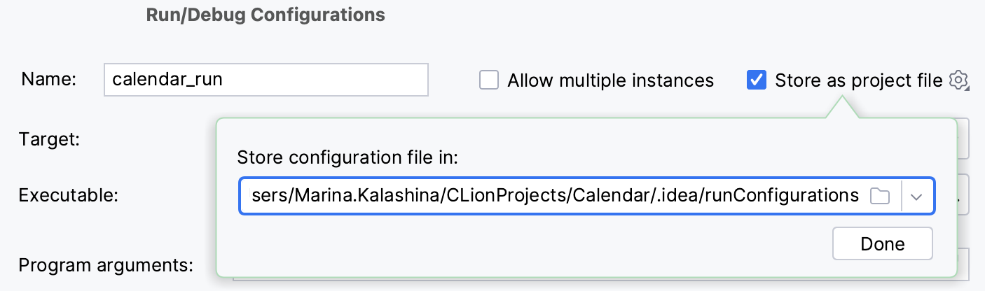 Store the configuration file Store the configuration file