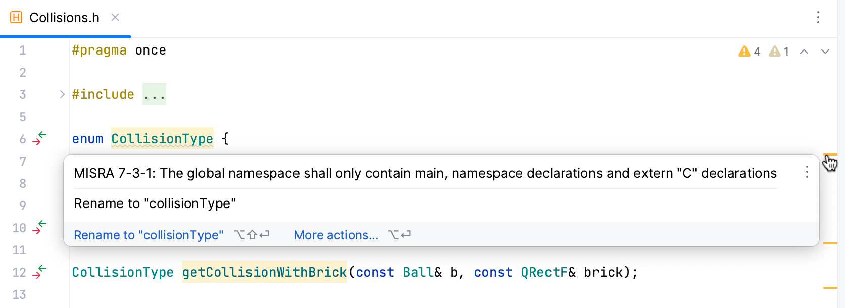 Analysis results in the scrollbar Analysis results in the scrollbar