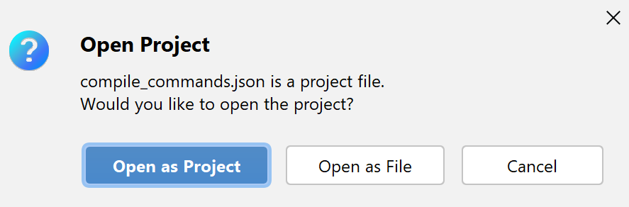 Open compDB as project Open compDB as project