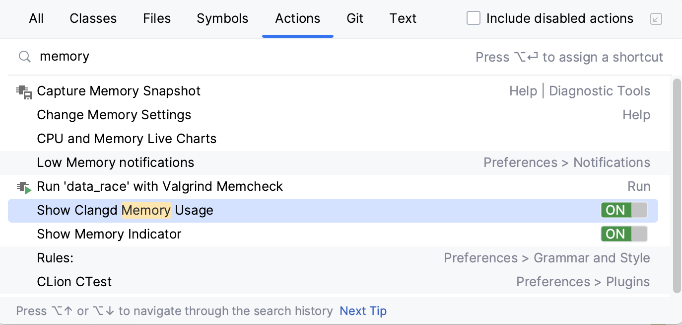 Search for memory indicators in Run Anything Search for memory indicators in Run Anything