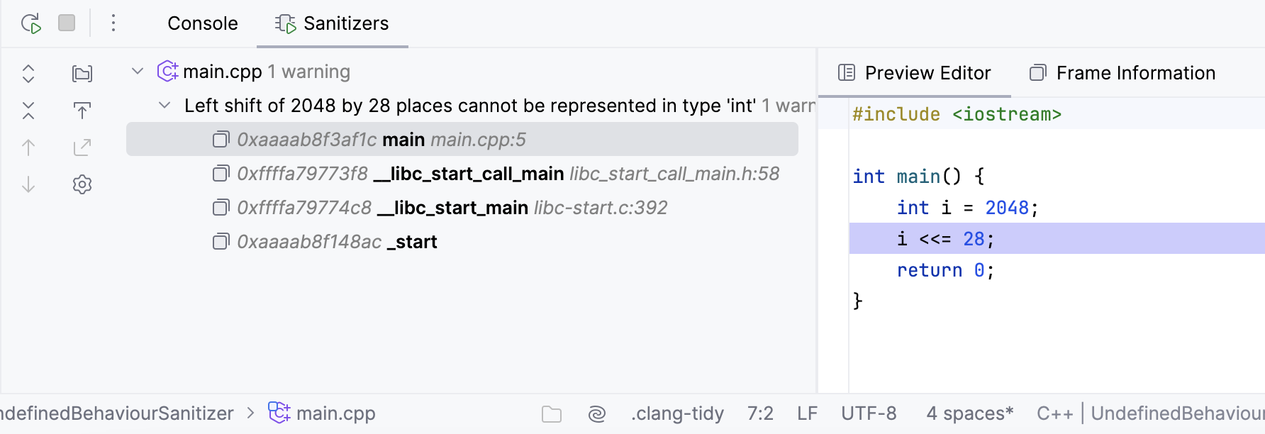 UndefinedBehaviorSanitizer